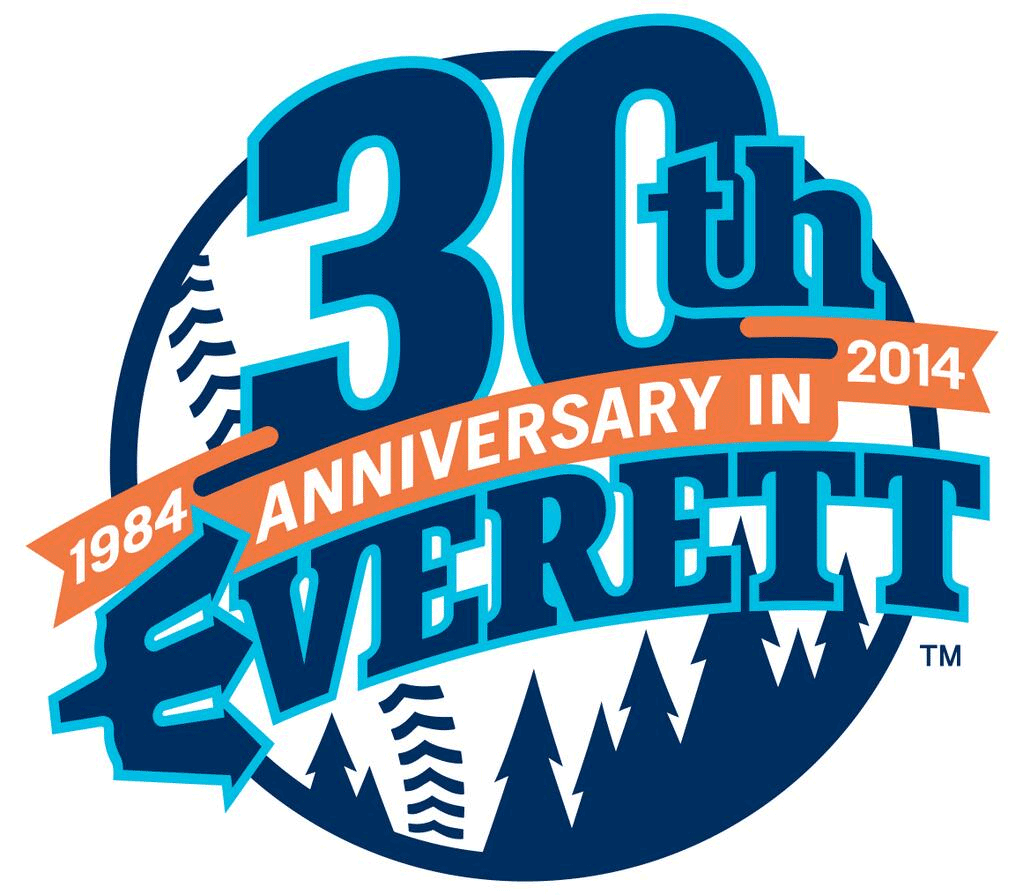 Everett AquaSox 2014 Anniversary Logo vinyl decal